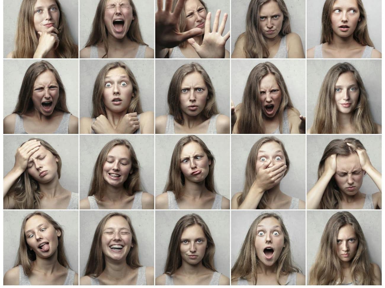 collage photo of woman