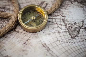 compass on a map