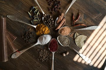 spices on tablespoons