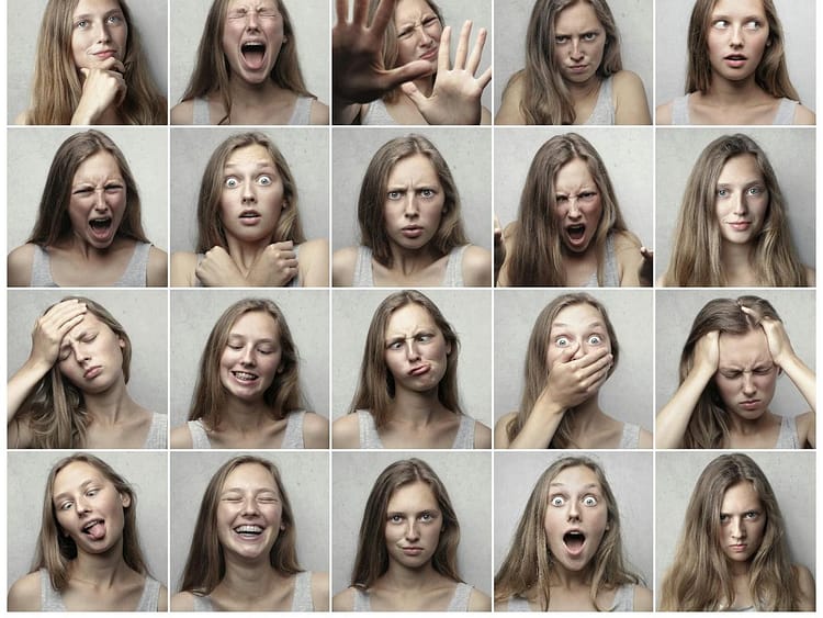 collage photo of woman